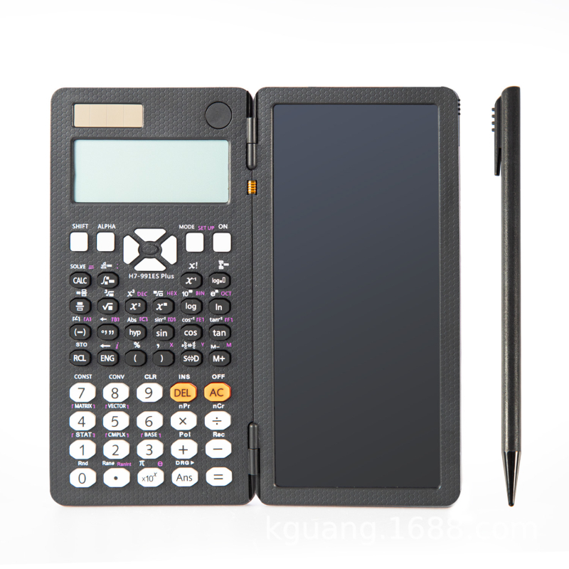 H7 & H5 Tudományos számológép, 10 számjegy kijelző, Kétforrású táplálás, Tömeg 205 g