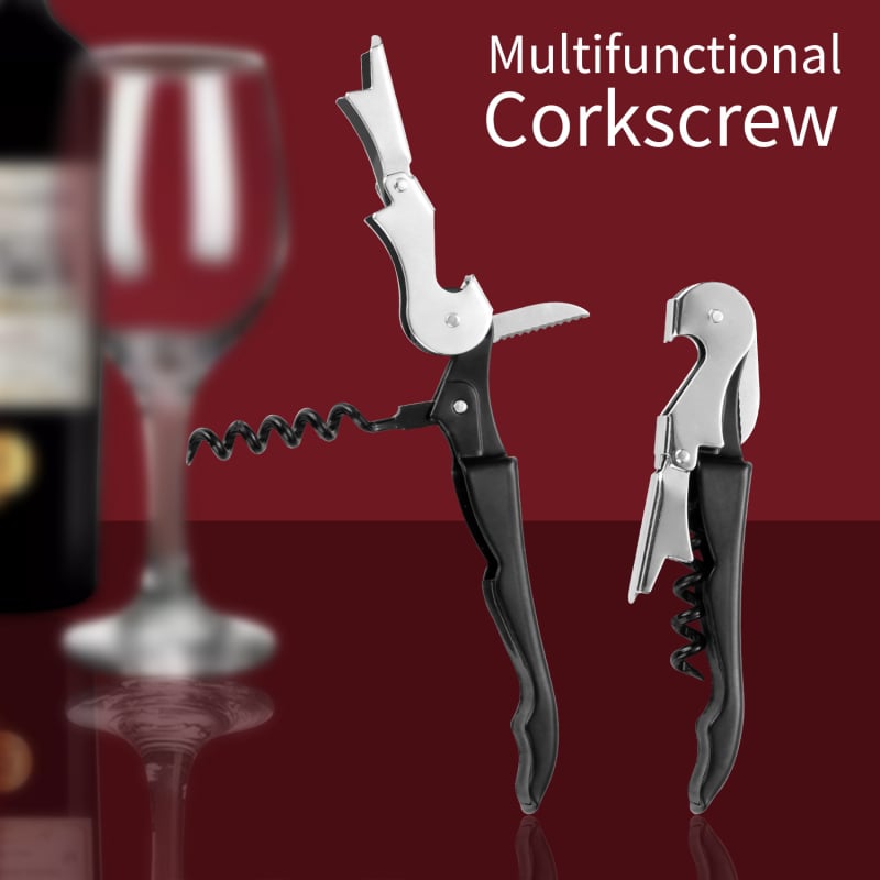 Set deschizător de sticle de vin din oțel inoxidabil – multifuncțional, portabil, pliabil; personalizare a logo-ului
