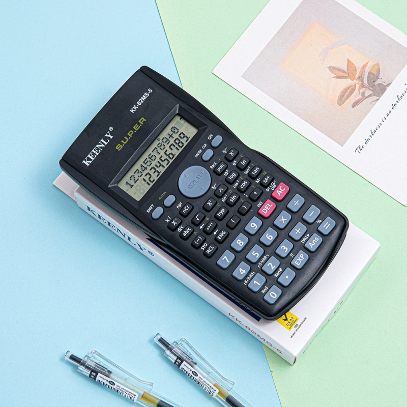 Kaiyi 82MS többfunkciós számológép, 12 számjegyű kijelző, műanyag ház, elemről működik