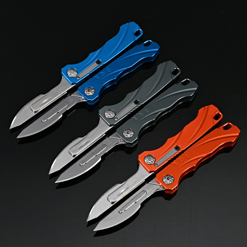 Összecsukható kés alumíniumötvözetből, modell Aluminum quick change knife, márka Nothing