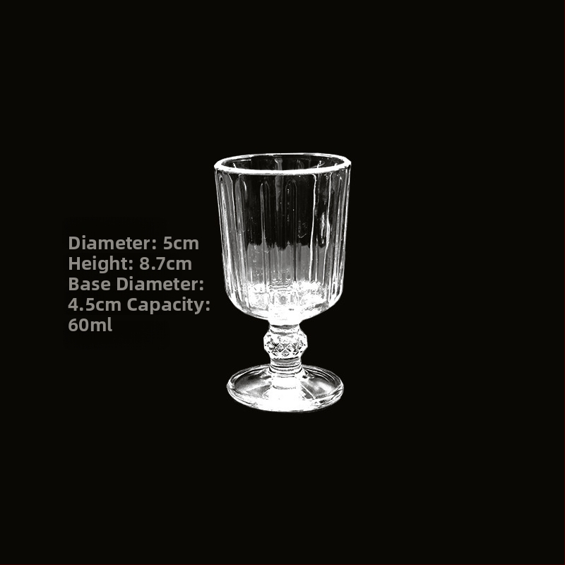 Sklenený pohár na nápoje s retro vyrezávaným dizajnom a diamantovým vzorom (objem 1–100 ml; set)
