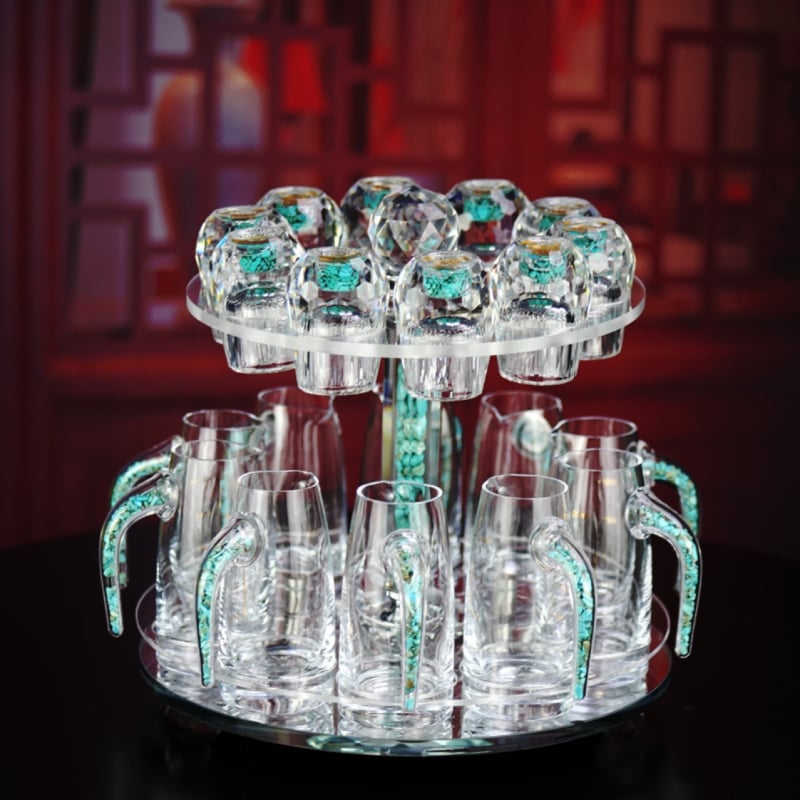 Set de vin din sticlă LUTIANNENG – stil modern minimalist, set combinat