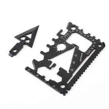 18 az 1-ben multifunkcionális EDC eszköz: üvegnyitó, konzervnyitó, csavarhúzó, kis kulcs és kártya formájú kés