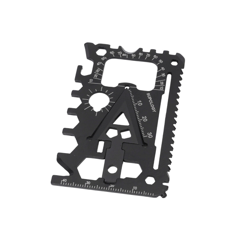 18 az 1-ben multifunkcionális EDC eszköz: üvegnyitó, konzervnyitó, csavarhúzó, kis kulcs és kártya formájú kés