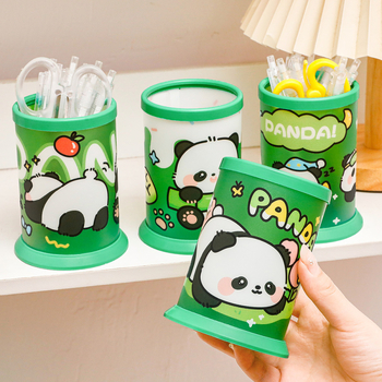 Xinku 2920 Foldozható tolltartó – Kör alakú műanyag asztali rendező, logó testreszabás elérhető