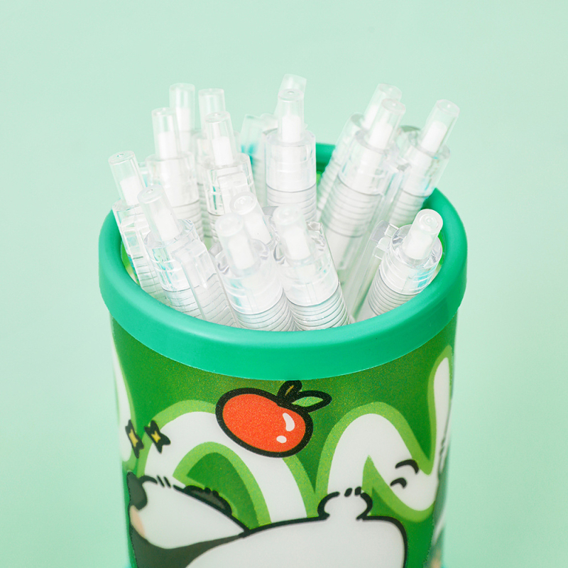 Xinku 2920 Foldozható tolltartó – Kör alakú műanyag asztali rendező, logó testreszabás elérhető