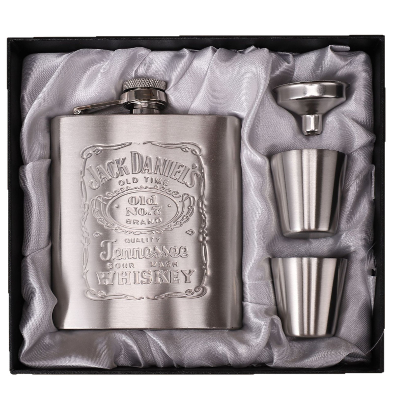 Huijie set de hip flask din oțel inoxidabil – 2 piese, logo personalizabil, pentru vin