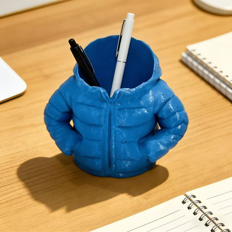 Set suport pixuri cu tavă pentru ceașcă pentru biroul clasei, imprimare 3D, plastic, formă rotundă, Model 0001, imprimare logo, procesare personalizată