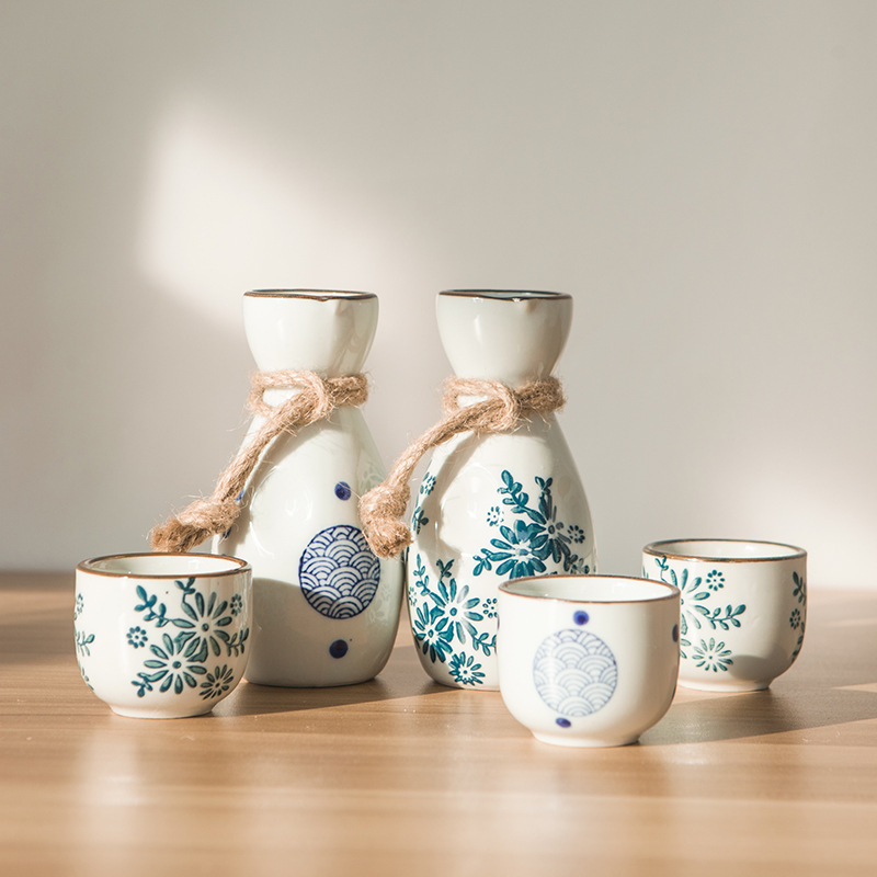 Huiqisi keramički set za vino — keramička posuda za vino i čaša, kapacitet 101-200 ml, moderan minimalistički kineski stil