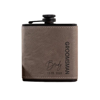 Bőr borflaska, retro minimalist stílus, hordozható kültéri használatra, 2025 nyári megjelenés, logó Can