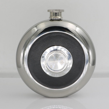 Set de vin din oțel inoxidabil 304, flacon și pahar, finisaj oglindit circular, capacitate 5 oz, stil retro lux ușor