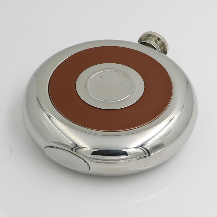 Set de vin din oțel inoxidabil 304, flacon și pahar, finisaj oglindit circular, capacitate 5 oz, stil retro lux ușor