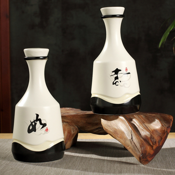 Keramička boca za vino / bokal za kućnu upotrebu – stil National Tide Wind, dekorativni sretan dizajn, brtvljenje bez curenja, izdanje 2023, Qiantu Ceramics