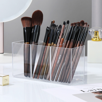 Kutija za desktop skladištenje s pregradama, PS plastika, kapacitet 0,5 L, model 33013, moguć tisak logotipa