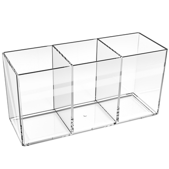 Kutija za desktop skladištenje s pregradama, PS plastika, kapacitet 0,5 L, model 33013, moguć tisak logotipa