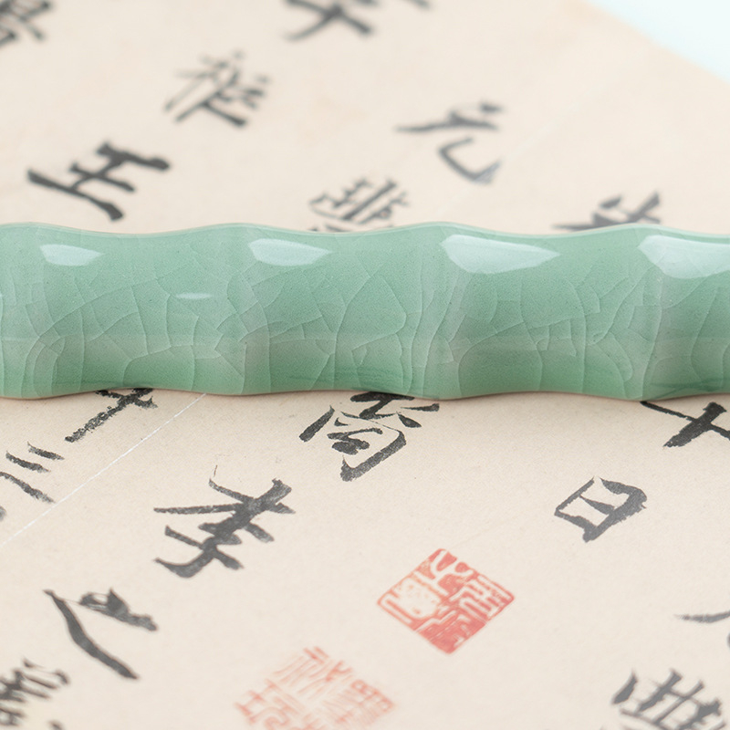 Keramički držač olovke u obliku bambusa – držač olovke i stolna dekoracija za kaligrafiju i tradicionalnu kinesku sliku