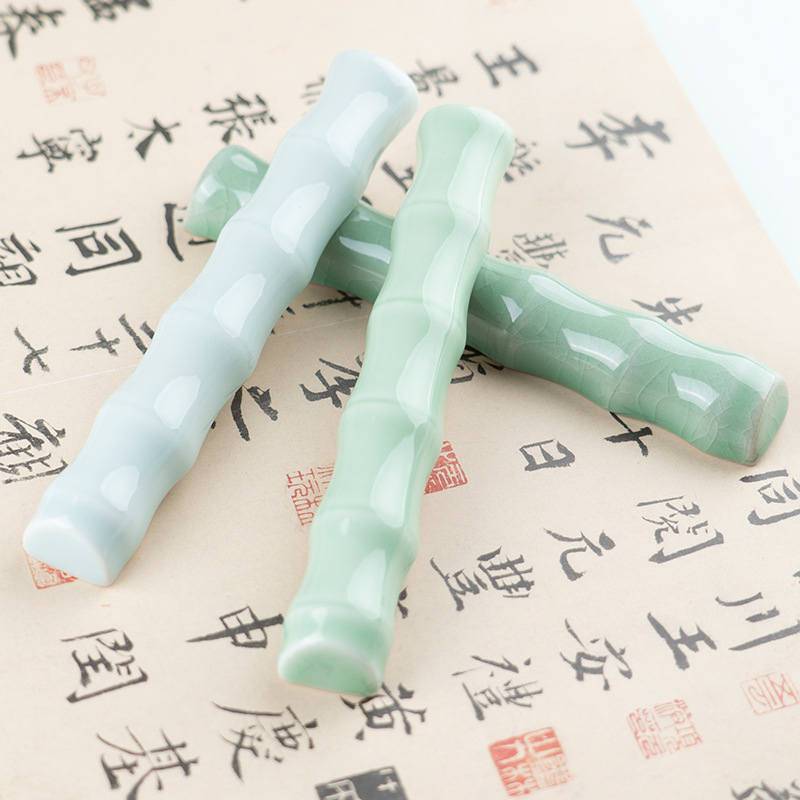 Keramički držač olovke u obliku bambusa – držač olovke i stolna dekoracija za kaligrafiju i tradicionalnu kinesku sliku