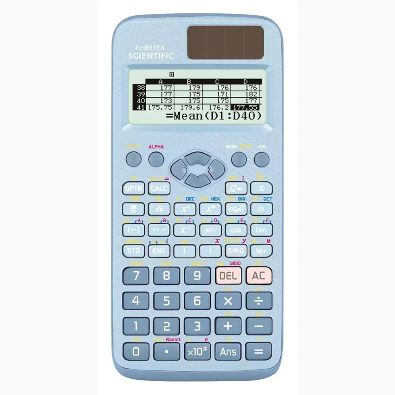 Функционален калкулатор fx-991EX, 12-цифрен дисплей, двойно захранване, ABS корпус, научни функции