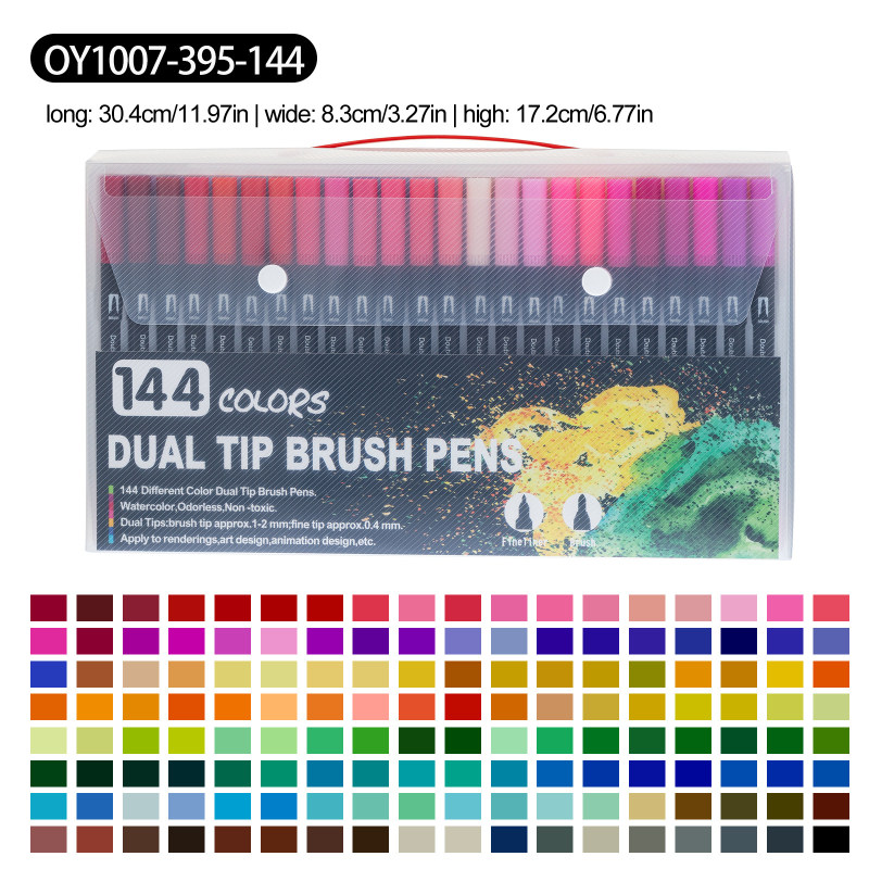 Dječji dvostrano-markerski set za crtanje, perivi, s mekim vrhom, u PVC kutiji – set akvarelnih markera