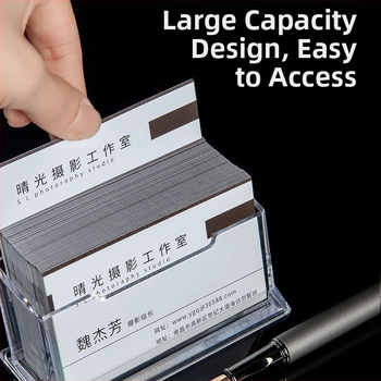 Držiak vizitiek | Materiál: akryl | Jednovrstvová konštrukcia | Kapacita: 70 vizitiek