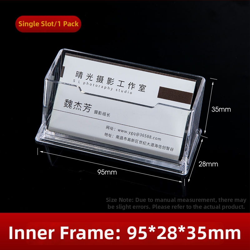 Držiak vizitiek | Materiál: akryl | Jednovrstvová konštrukcia | Kapacita: 70 vizitiek