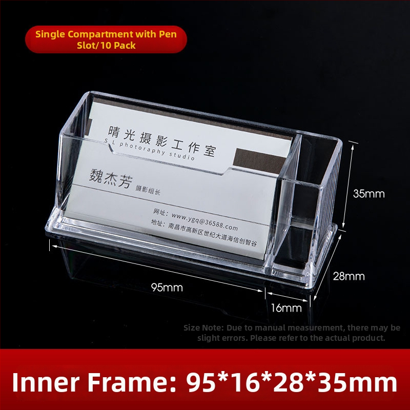 Držiak vizitiek | Materiál: akryl | Jednovrstvová konštrukcia | Kapacita: 70 vizitiek