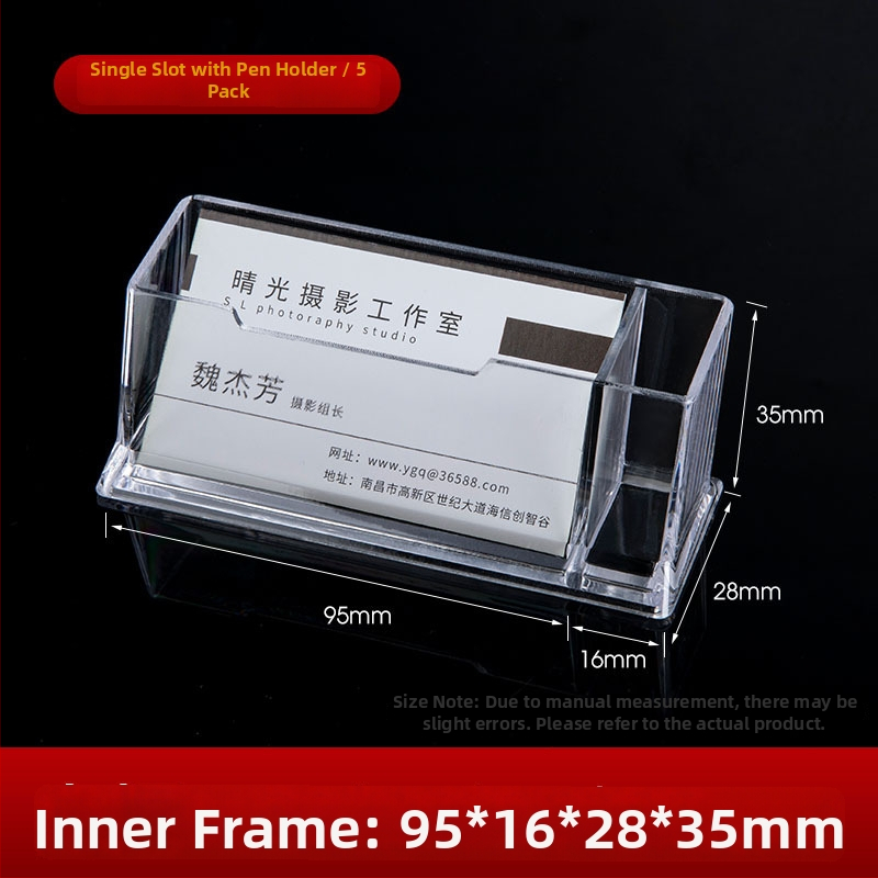 Držiak vizitiek | Materiál: akryl | Jednovrstvová konštrukcia | Kapacita: 70 vizitiek