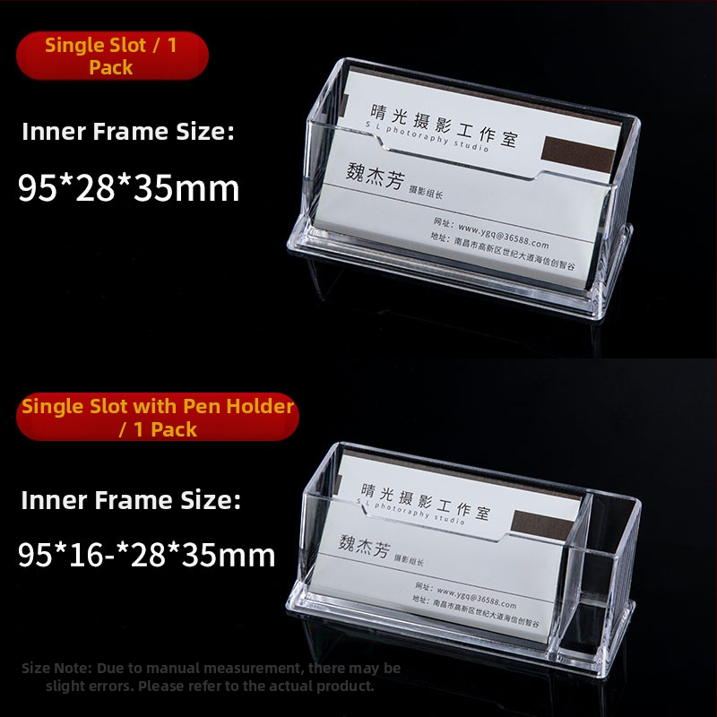 Držiak vizitiek | Materiál: akryl | Jednovrstvová konštrukcia | Kapacita: 70 vizitiek