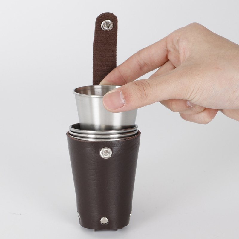 Čaša za žestoka od nehrđajućeg čelika, kapacitet 1-100 ml, retro stil, kemping čaša za vino