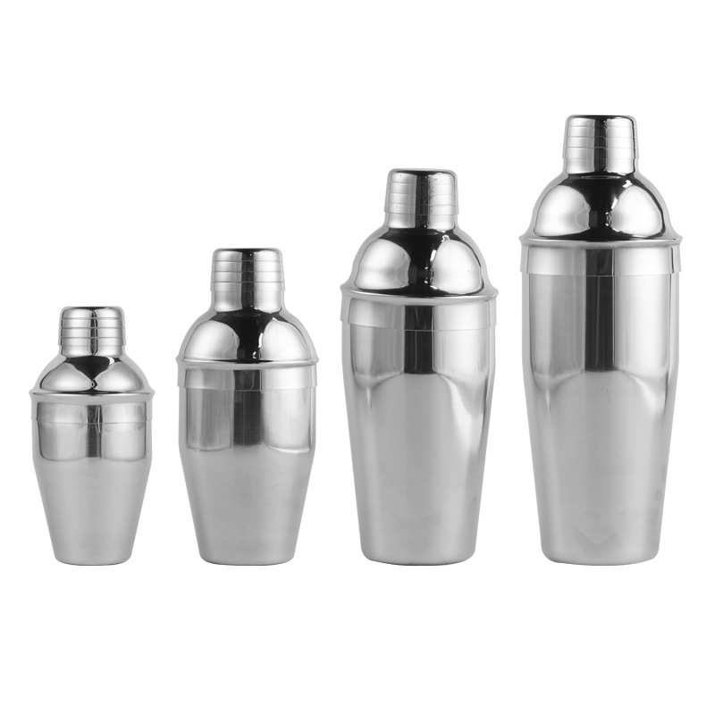 Shaker pentru cocktailuri din oțel inox, cu mecanism manual în trei trepte, pentru barul de acasă