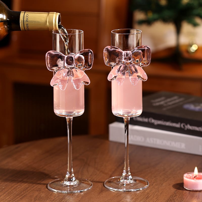 Pahar de șampanie din sticlă (sticlă, 101–200 ml, cutie cadou, imprimare siglă disponibilă, stil național)