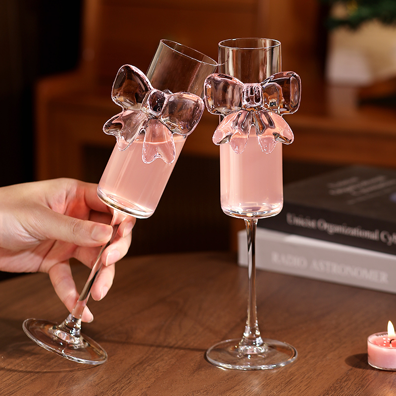 Pahar de șampanie din sticlă (sticlă, 101–200 ml, cutie cadou, imprimare siglă disponibilă, stil național)