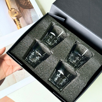 Krištalne čaše za vino, set od četiri komada, jednostavan stil, kapacitet 701–800 ml, poklon kutija