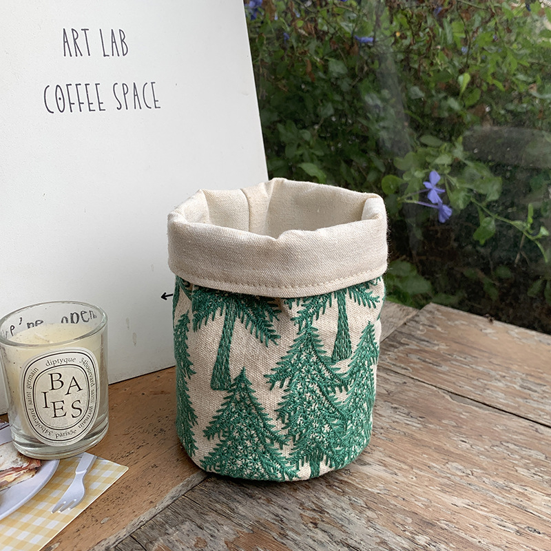 Držač za olovke i četke za šminku od platna za stolnu organizaciju — kružnog oblika; Marka: Big star & little moon; Model: Jedna veličina odgovara svima; Materijal: platno; Prilagodba: Da