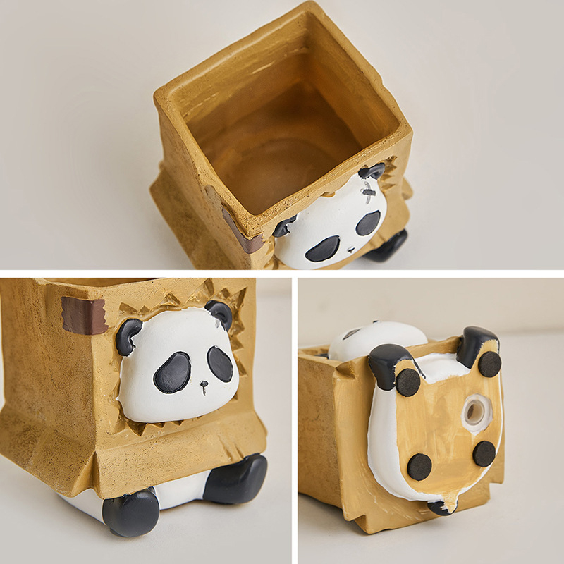 Panda – suport pentru pix pe birou, decor de birou din rășină, Brand Yisheng, Model Shce1210227