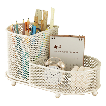 Suport pentru pixuri și organizator de birou - oțel inoxidabil, cutie de depozitare multifuncțională, capacitate 1 L, design modern minimalist