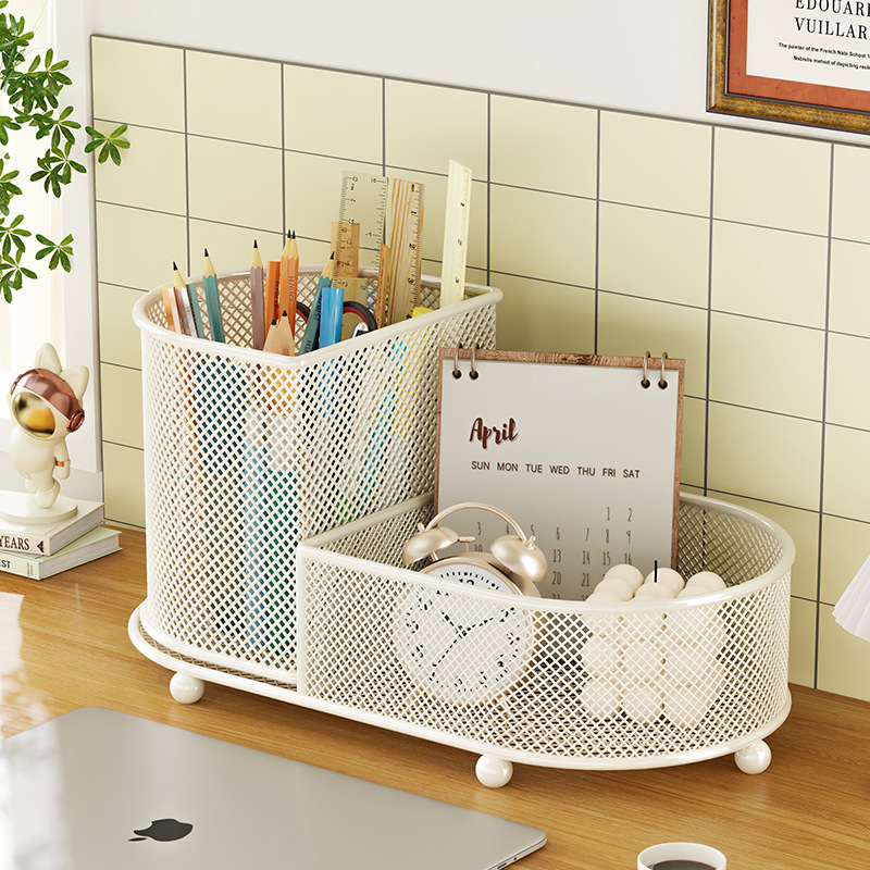 Suport pentru pixuri și organizator de birou - oțel inoxidabil, cutie de depozitare multifuncțională, capacitate 1 L, design modern minimalist