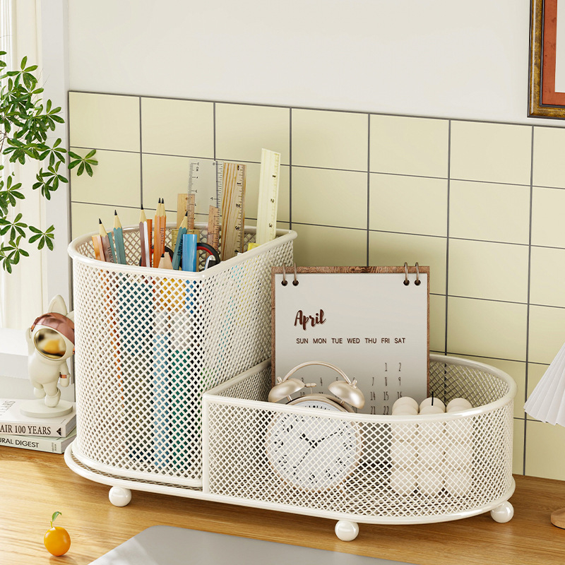 Suport pentru pixuri și organizator de birou - oțel inoxidabil, cutie de depozitare multifuncțională, capacitate 1 L, design modern minimalist