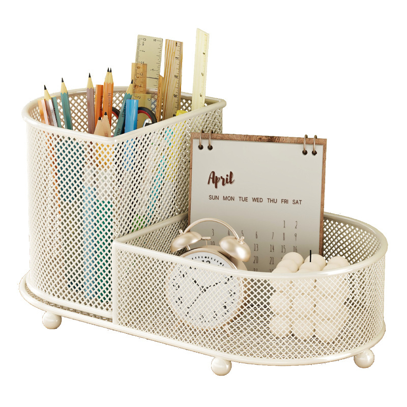 Suport pentru pixuri și organizator de birou - oțel inoxidabil, cutie de depozitare multifuncțională, capacitate 1 L, design modern minimalist