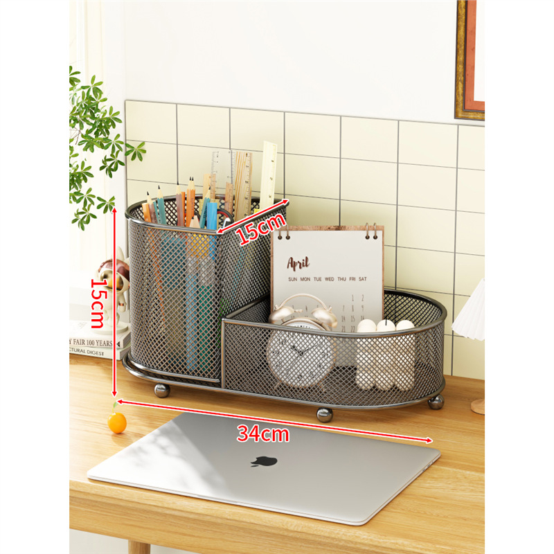Suport pentru pixuri și organizator de birou - oțel inoxidabil, cutie de depozitare multifuncțională, capacitate 1 L, design modern minimalist