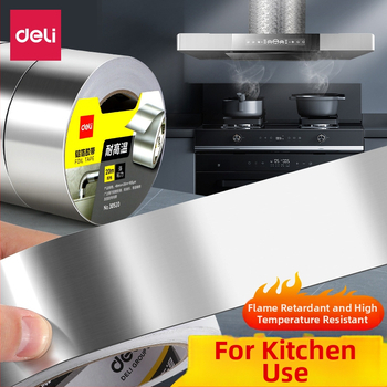 Deli páska z hliníkovej fólie, hrubšia, vysokoteplotná odolnosť, na tesnenie a opravu únikov v kuchyni, digestore a vodovodných rúrach, 100 μm hrúbka