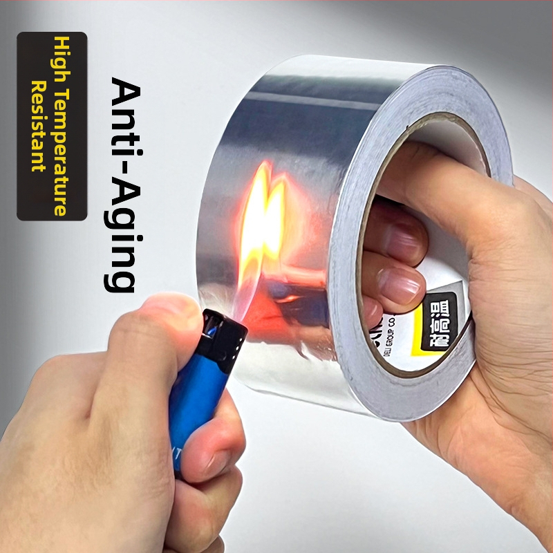 Deli páska z hliníkovej fólie, hrubšia, vysokoteplotná odolnosť, na tesnenie a opravu únikov v kuchyni, digestore a vodovodných rúrach, 100 μm hrúbka