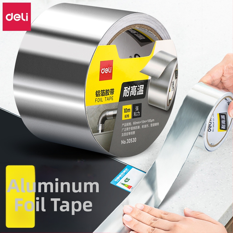 Deli páska z hliníkovej fólie, hrubšia, vysokoteplotná odolnosť, na tesnenie a opravu únikov v kuchyni, digestore a vodovodných rúrach, 100 μm hrúbka
