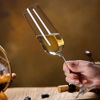 Set čaša za šampanjac - Staklo, 101-200 ml, Modern minimalistički stil, Pakiranje 6-10 komada