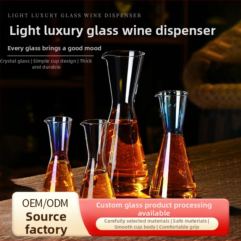 Dekantér na víno z krištáľového skla, svetlý luxusný retro štýl, súkromná značka, pre bary a reštaurácie, balené v darčekovej krabičke