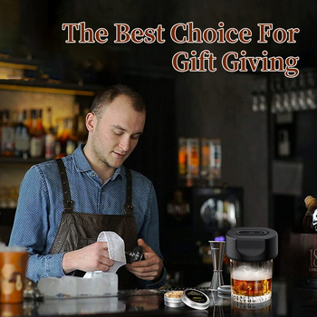 Intelligens füstölő koktélkészítő – Nordic stílusú ABS anyagból, 8 részes készlet a füstölt whiskey koktélokhoz aromás fákkal