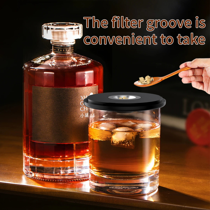 Intelligens füstölő koktélkészítő – Nordic stílusú ABS anyagból, 8 részes készlet a füstölt whiskey koktélokhoz aromás fákkal