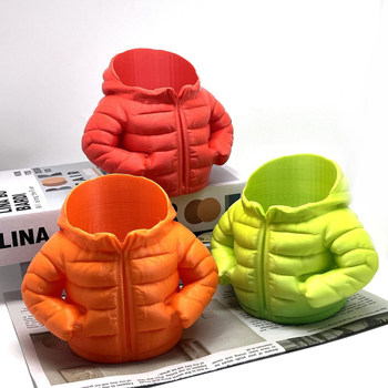 Set circular din plastic, imprimat 3D: suport pentru pixuri, husă pentru ceașcă și farfurioară