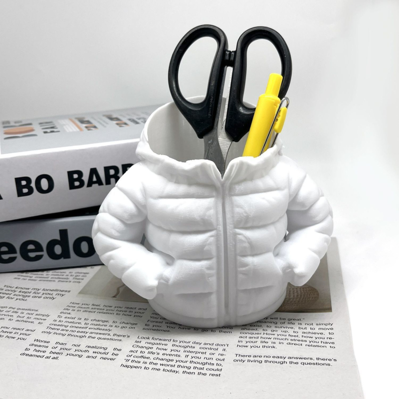 Set circular din plastic, imprimat 3D: suport pentru pixuri, husă pentru ceașcă și farfurioară