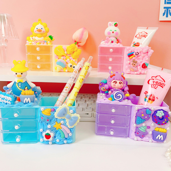 Cutie de depozitare pentru pixuri, din plastic, dreptunghiulară, cu logo tipărit, potrivită pentru cadou